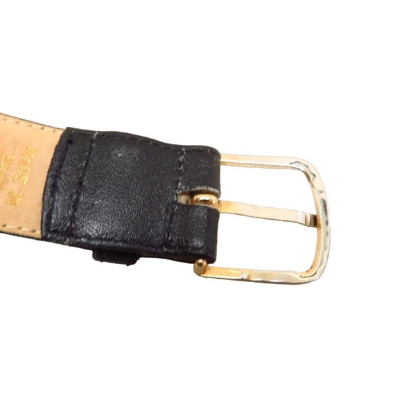 Black Leather Dress Belt with Silver Tone Buckle 0273 13 - Picture 8 of 10